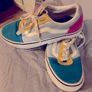 Vans Multicolor Women's Sneakers - Blue, Yellow, Pink